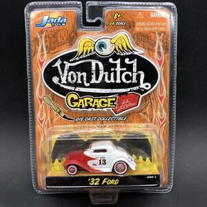 Jada Toys Von Dutch Garage 32 1932 Ford White & Red #13 Diecast 1/64 Scale